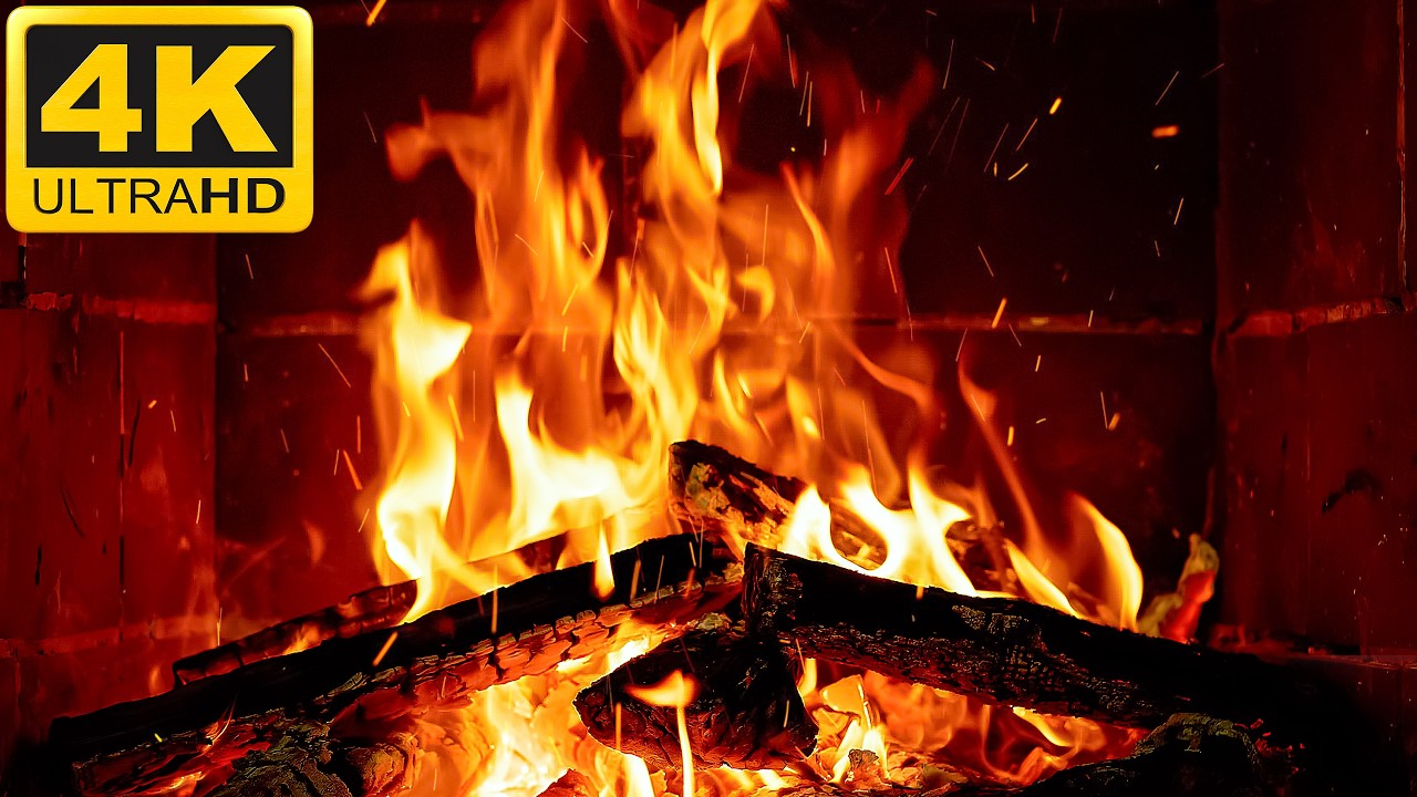 🔥Cozy Fireplace 4K for TV🔥Warm Flames Burning & Relaxing Fire Sounds🔥Fireplace Crackling Ambience