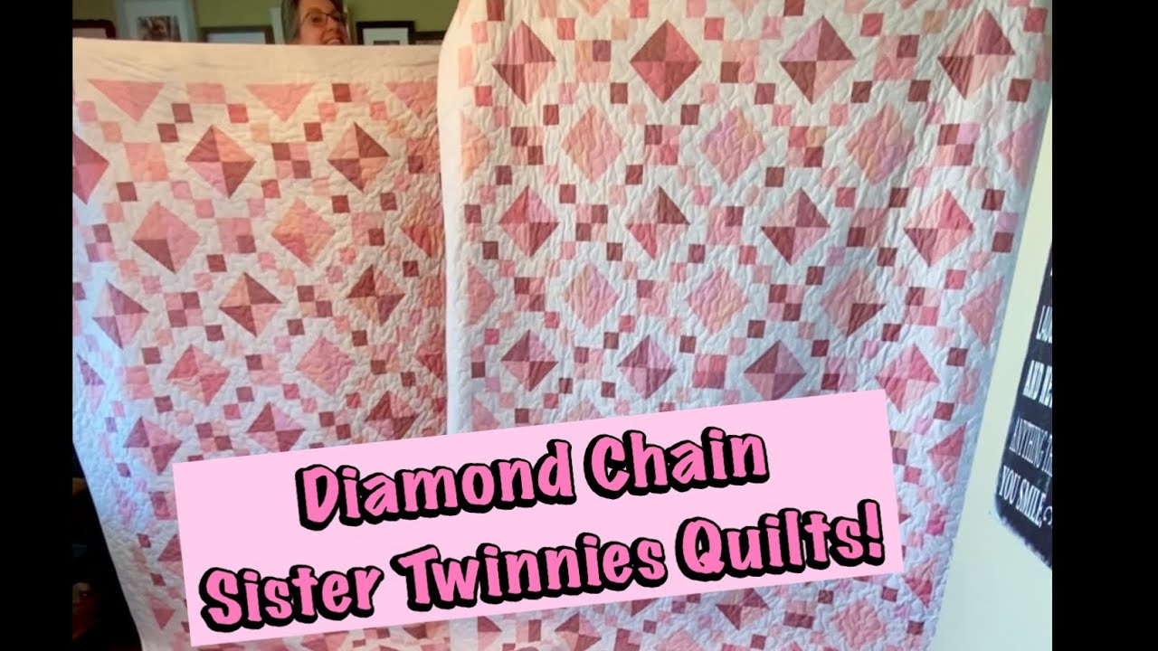 How I made my Diamond Chain Sister Twinnies Quilts, Step-by-Step Free Instruction #quilting #sewing