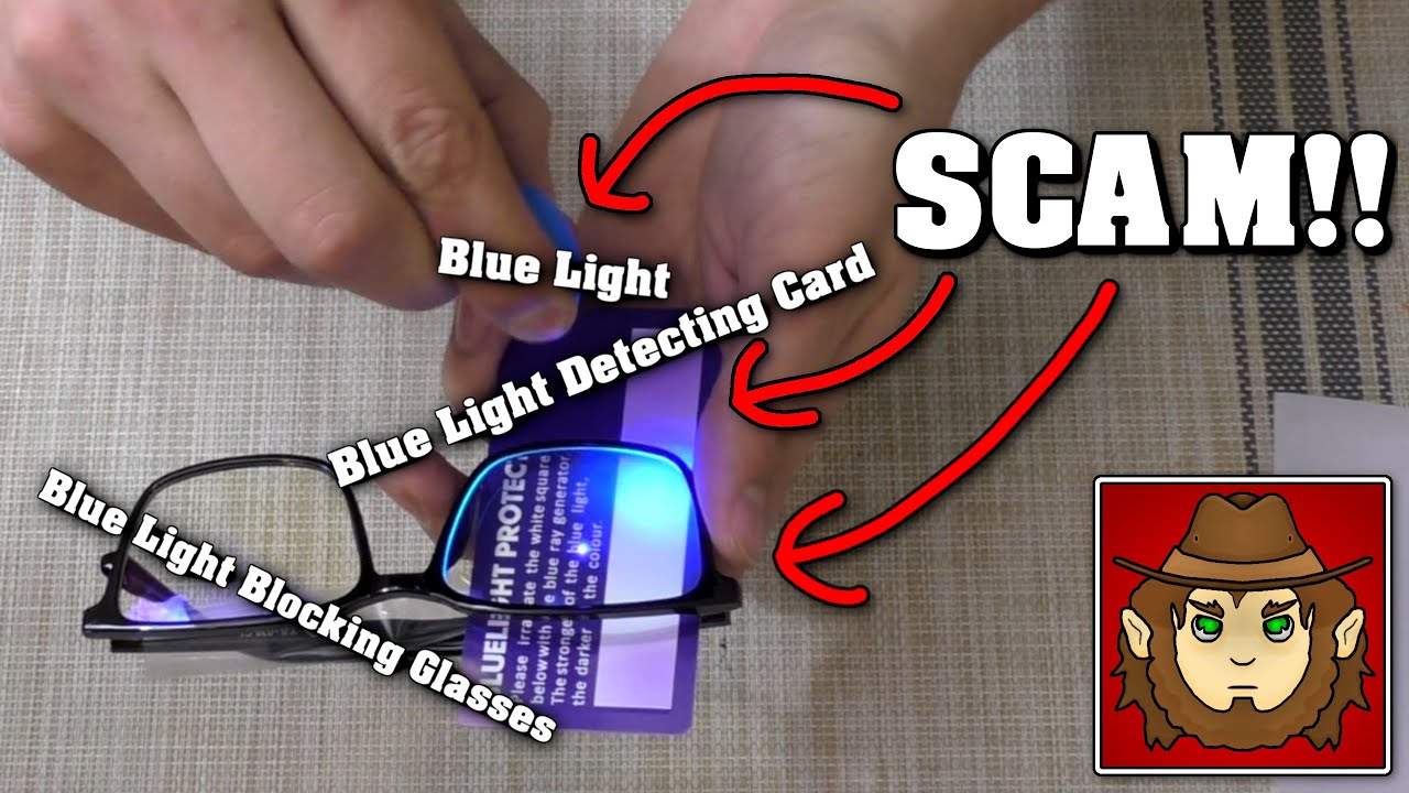 Scam! Claimed Blue Light Blocking Glasses With Blue Light & Card. It's fake. I'll show its trick.