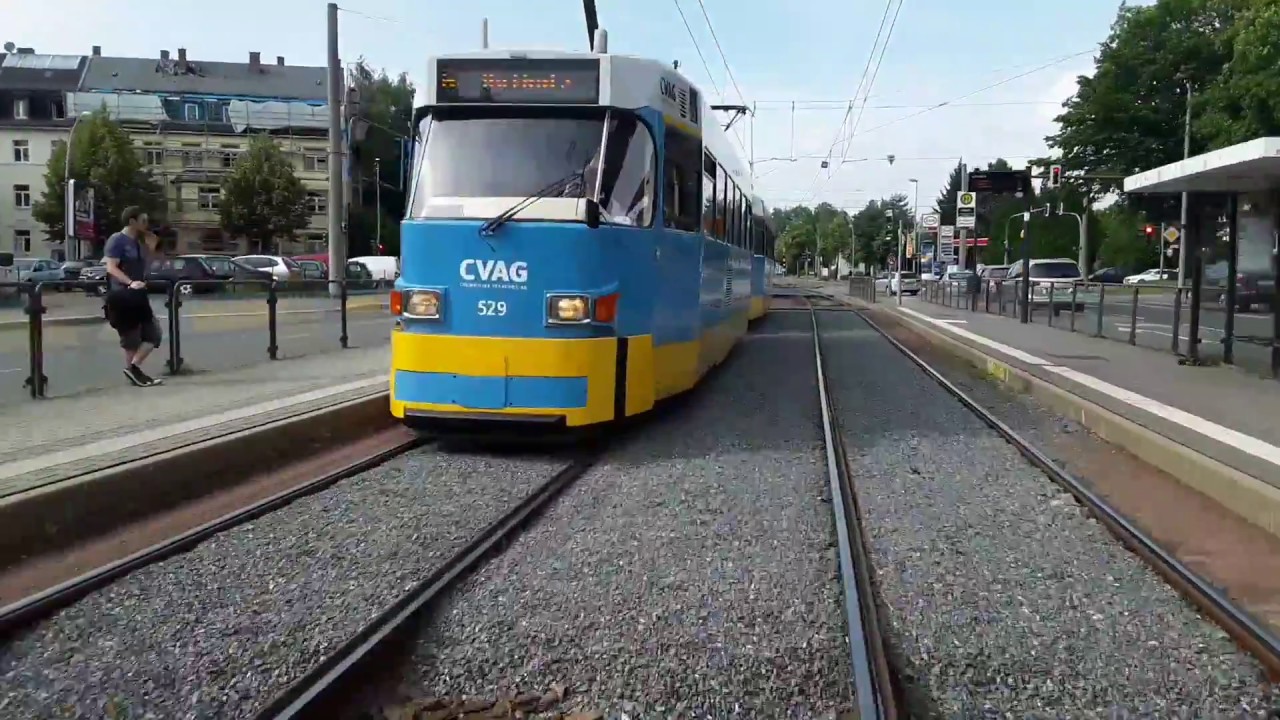 Führerstandsmitfahrt CVAG Linie 6 Altchemnitz-Hauptbahnhof am 23.06.2017