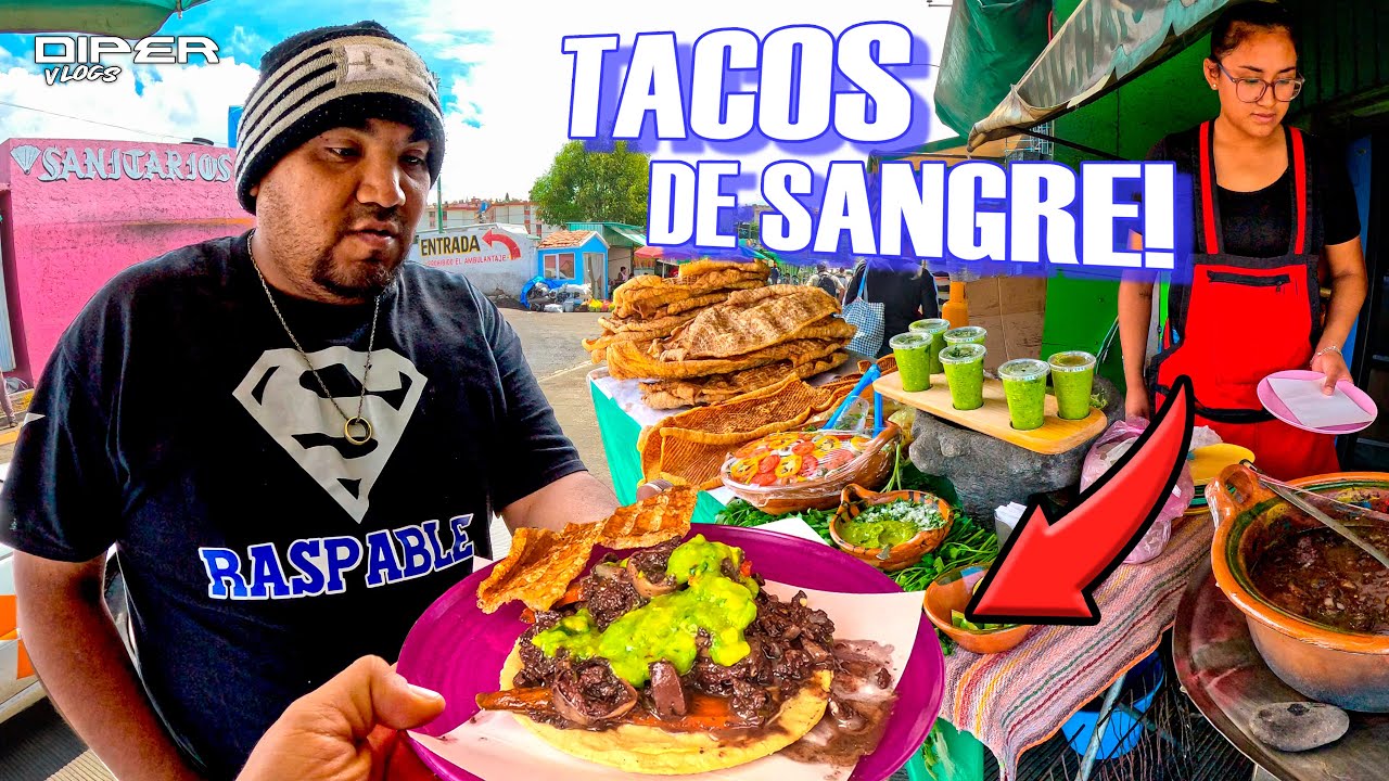 NOS ATREVIMOS A COMER LOS TACOS DE SANGRE DE CERDO TAMBIEN LLAMADOS TACOS DE RELLENA!