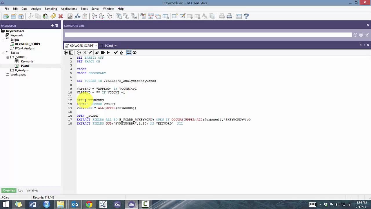 Custom ACL Analytics Workshop - Keyword Search