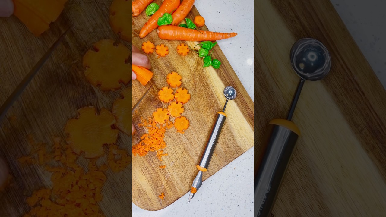 Easy way to cut carrots in flower shape