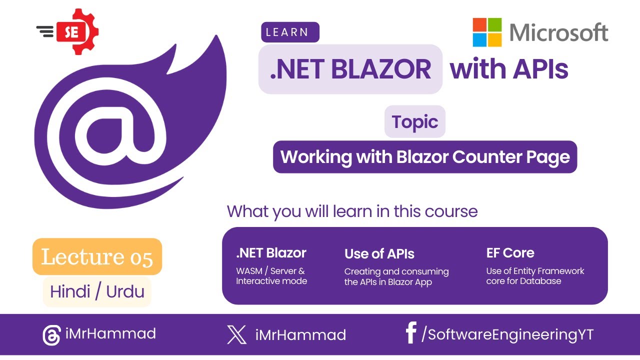 How a Blazor page work with C# and HTML Lecture 05 Urdu/Hindi