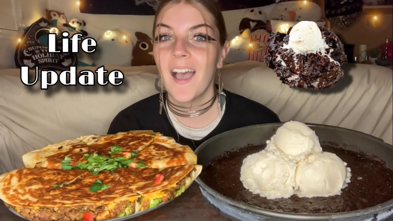 TACO QUESADILLAS AND INA GARTENS VIRAL BROWNIE PUDDING MUKBANG! (Vegan)