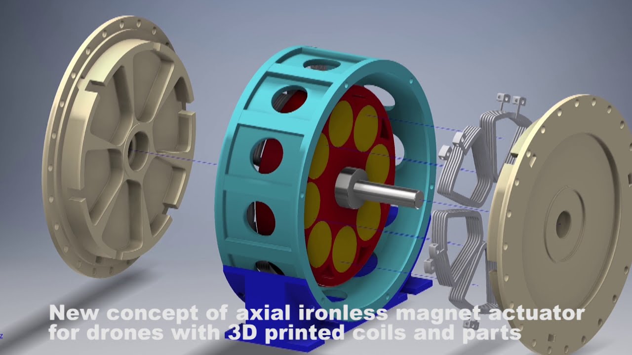 drone motor with 3D printed winding