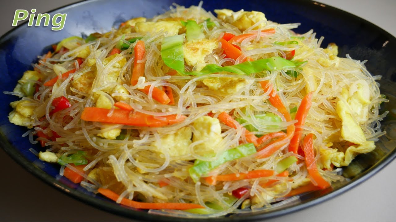 Стеклянная лапша с яйцами и овощами/Простая и вкусная азиатская кухня/Супер быстрый рецепт