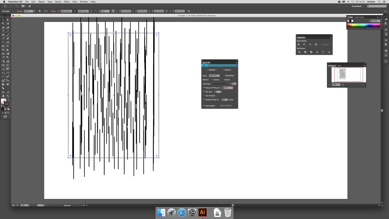 Create straight line fill in ColliderScribe plugin in Illustrator tutorial