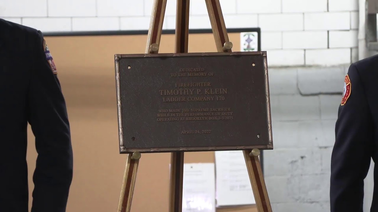 FDNY honors Firefighter Timothy Klein with a plaque dedication ceremony in Brooklyn