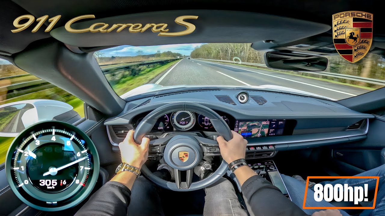 800 HP Porsche 911 (992) 3.0 CARRERA S *322km/h* // TOP SPEED AUTOBAHN (no speed Limit) -POV DRIVE-