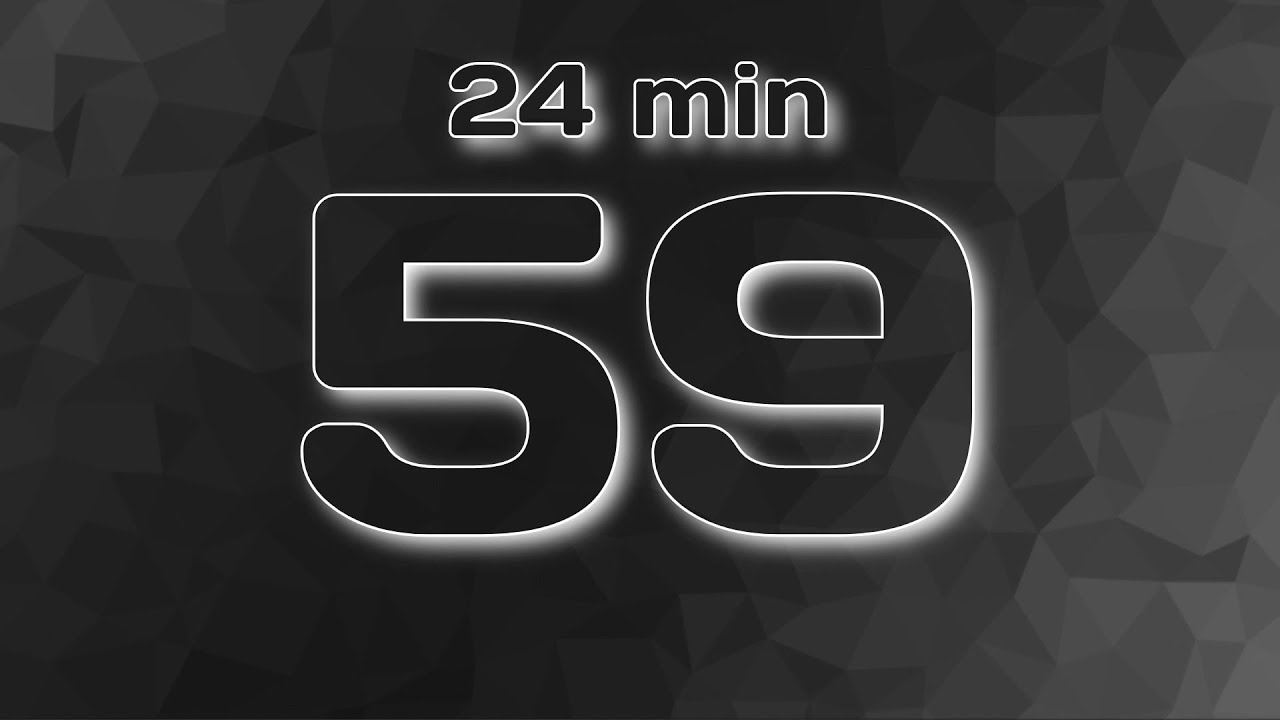 25 minute (1500 second) Count Up Timer - Silent - Carbon grey polygon