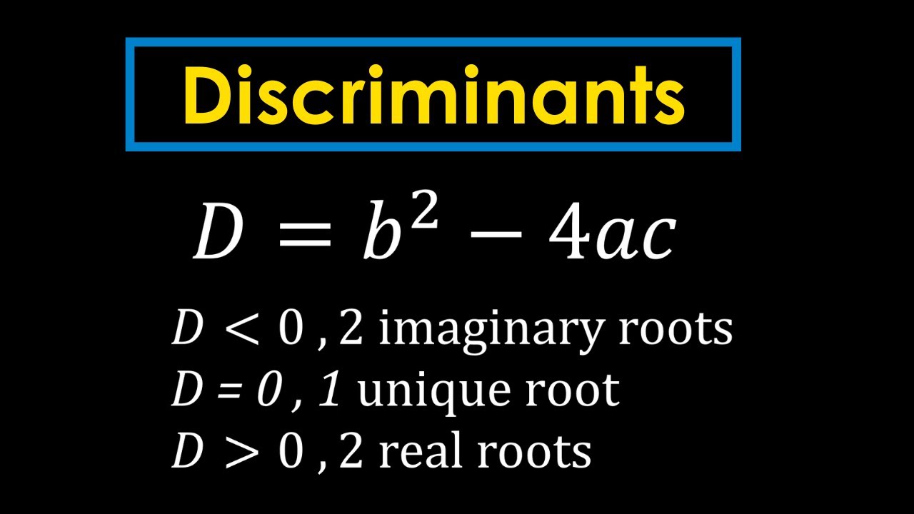 Discriminants of Quadratic Functions