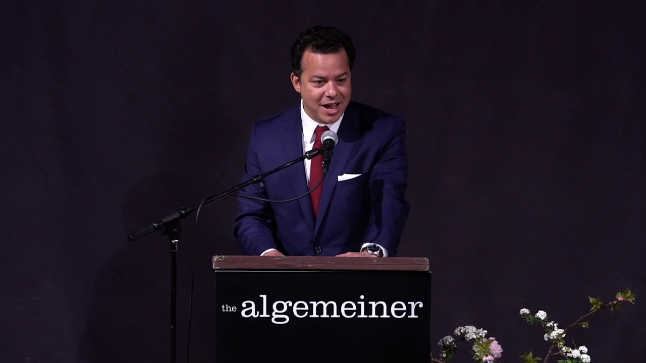 Algemeiner Summer Benefit, 2019: John Avlon presents award to Margaret Hoover