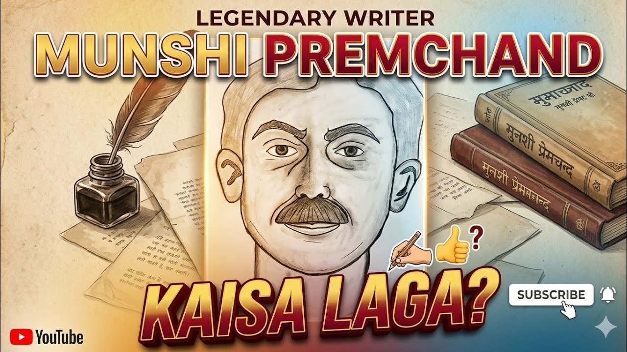 munsi premchand ji easy drawing step  #respected #munsipremchand #youtubevideo #likesharesubscribe