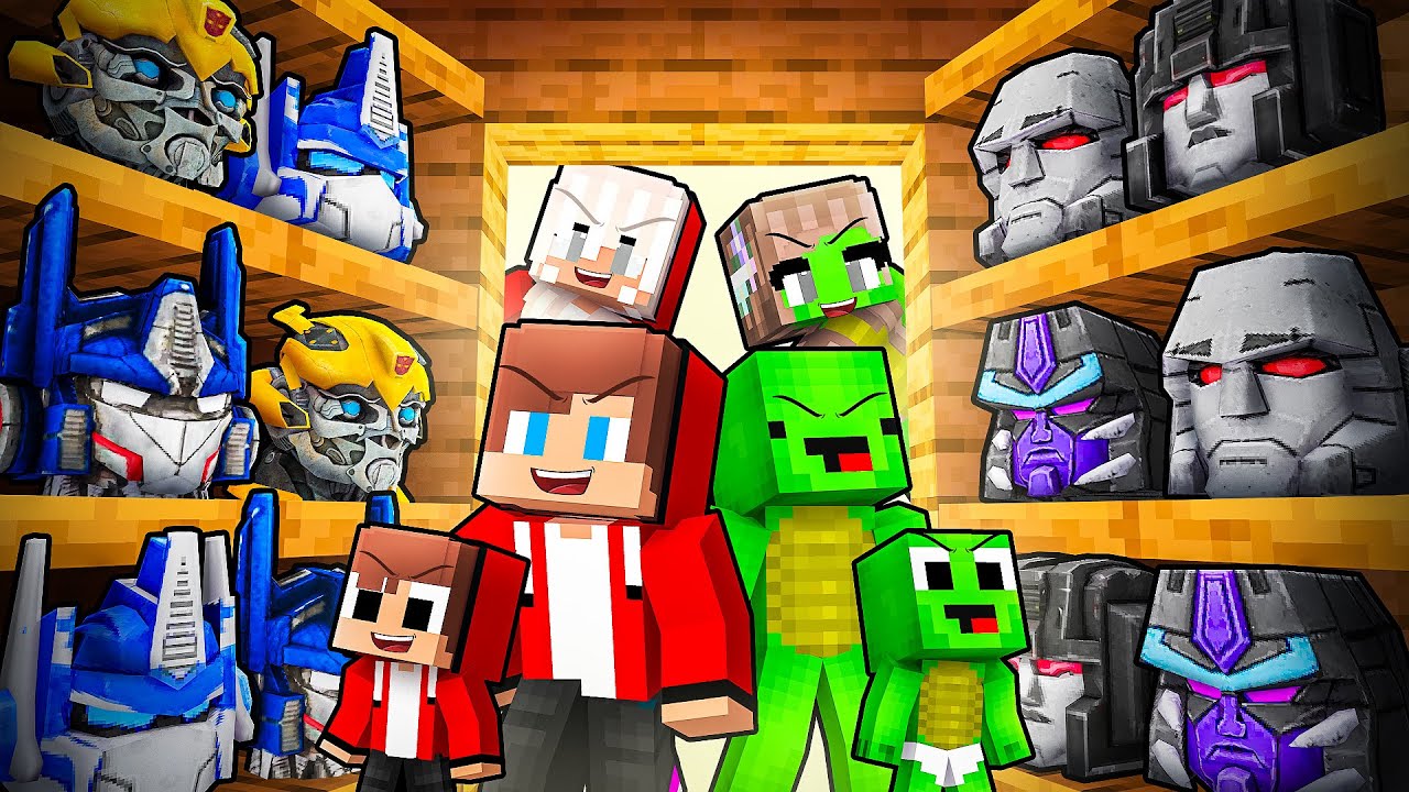JJ and Mikey Family Can Shapeshift Into TRANSFORMERS To PRANK in Minecraft - Maizen