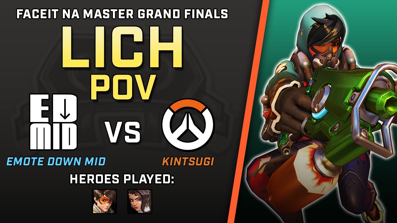[ LICH ] TERRIFYINGLY Good Tracer | Emote Down Mid vs Kintsugi | Faceit NA Master Grand Finals