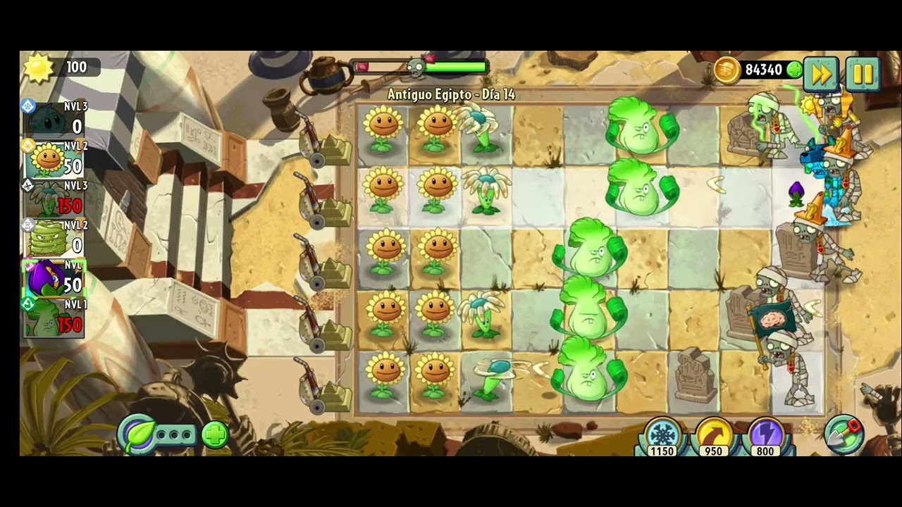 Pvz2 antiguo Egipto - día 14 #plantas_vs_zombies @Xiuhcóatljuegos  pvz2