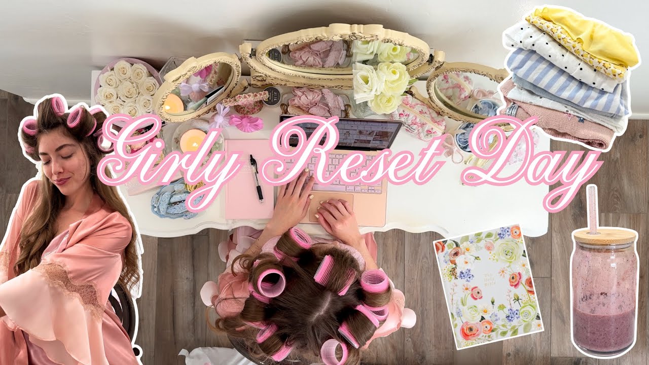 girly reset routine🎀🧼🧺: cleaning, self care, getting inspired, bible reading