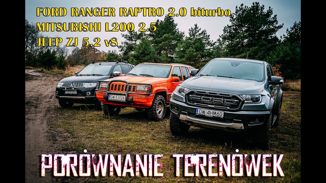 FORD  RANGER RAPTOR / MITSUBISHI L200 / JEEP ZJ V8 / PORÓWNANIE TERENÓWEK / Off Road Cars Battle