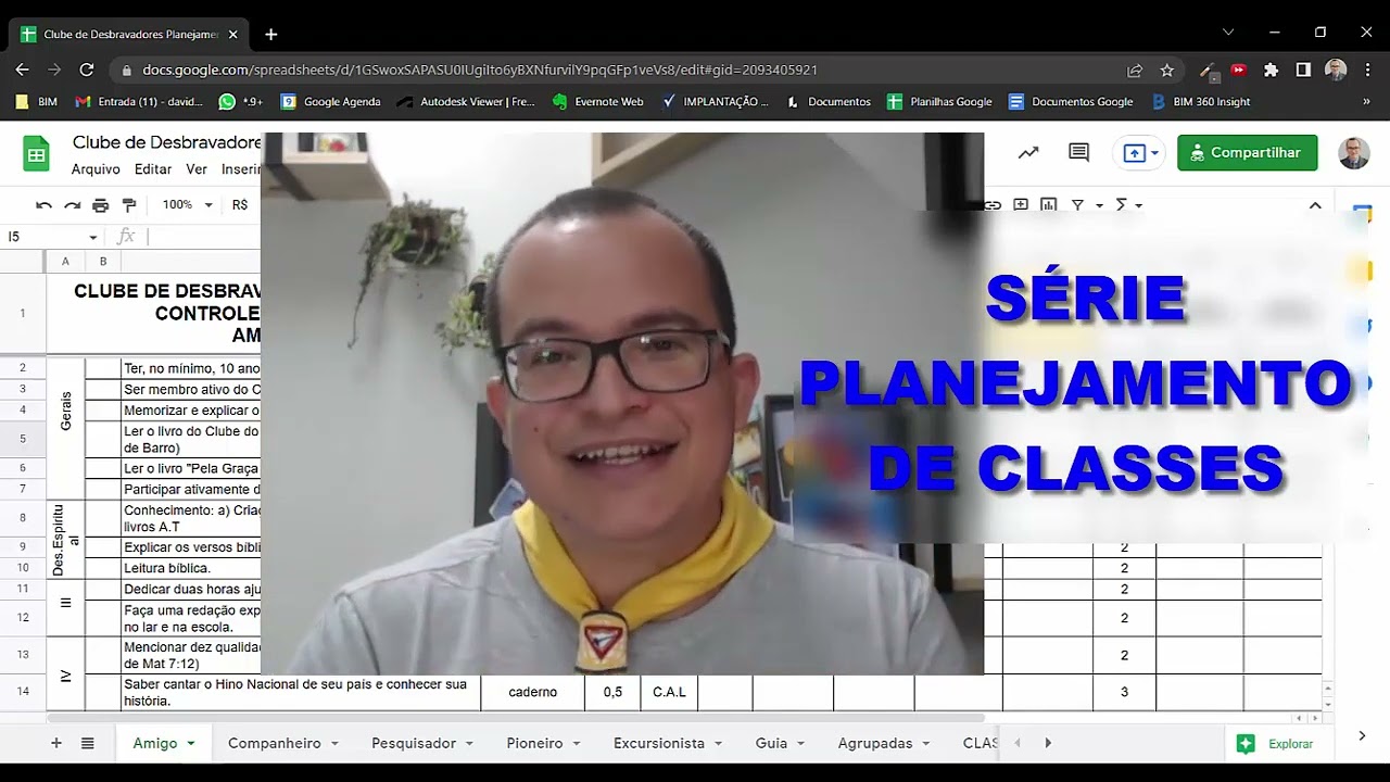 S&eacute;rie Planejamento de Classes 1 Introdu&ccedil;&atilde;o e c&oacute;pia da planilha.