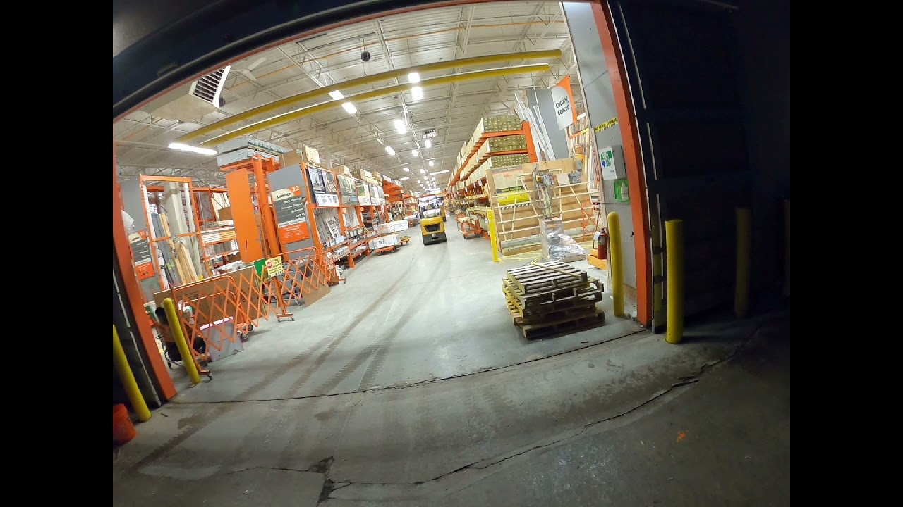 FAIL! HD forklift driver crushes lightfixture pulling down sheetrock lol