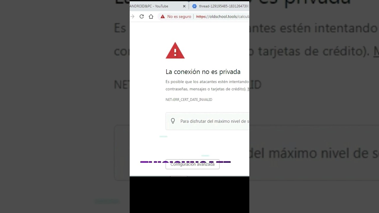 soluci&oacute;n la conexi&oacute;n no es privada | #shorts