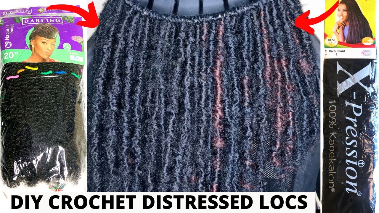 HOW TO MAKE CROCHET DISTRESSED LOCS|BUTTERFLY LOCS DARLING NATURAL TWIST& XPRESSION BRAIDING HAIRPT2