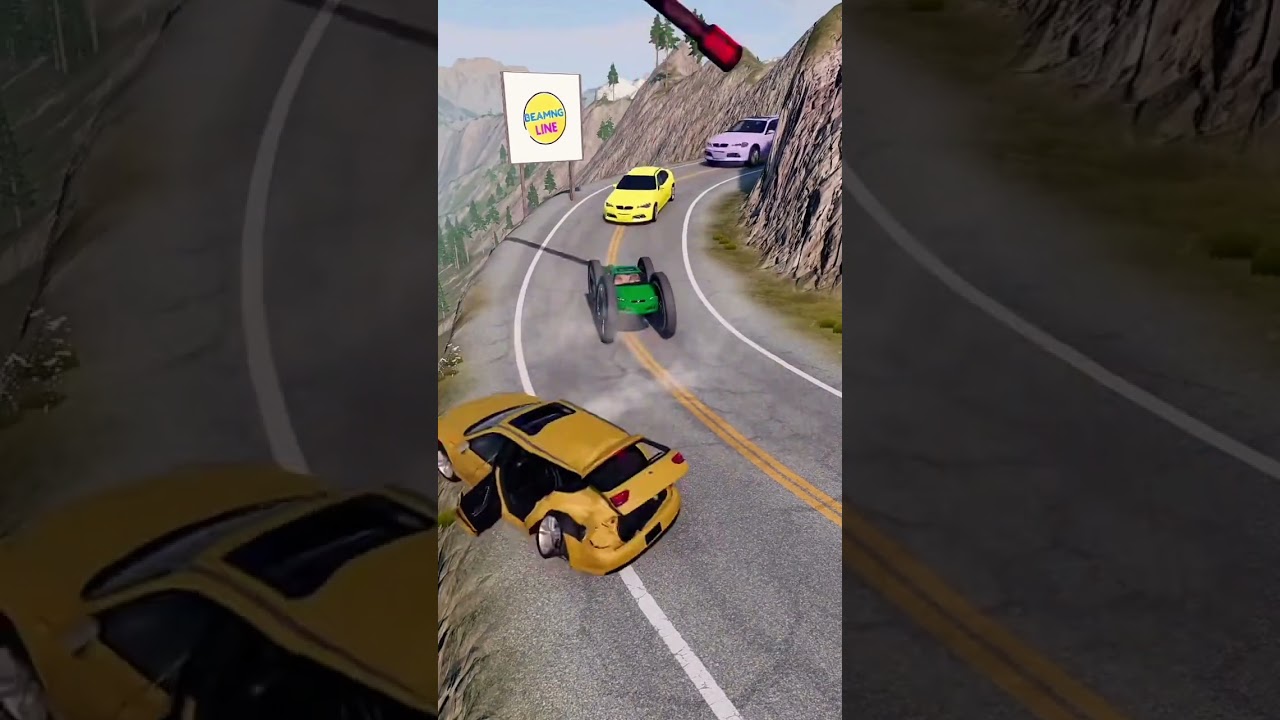 Big small cars mixcolors vs Hamer crash in the game beamng drive. 