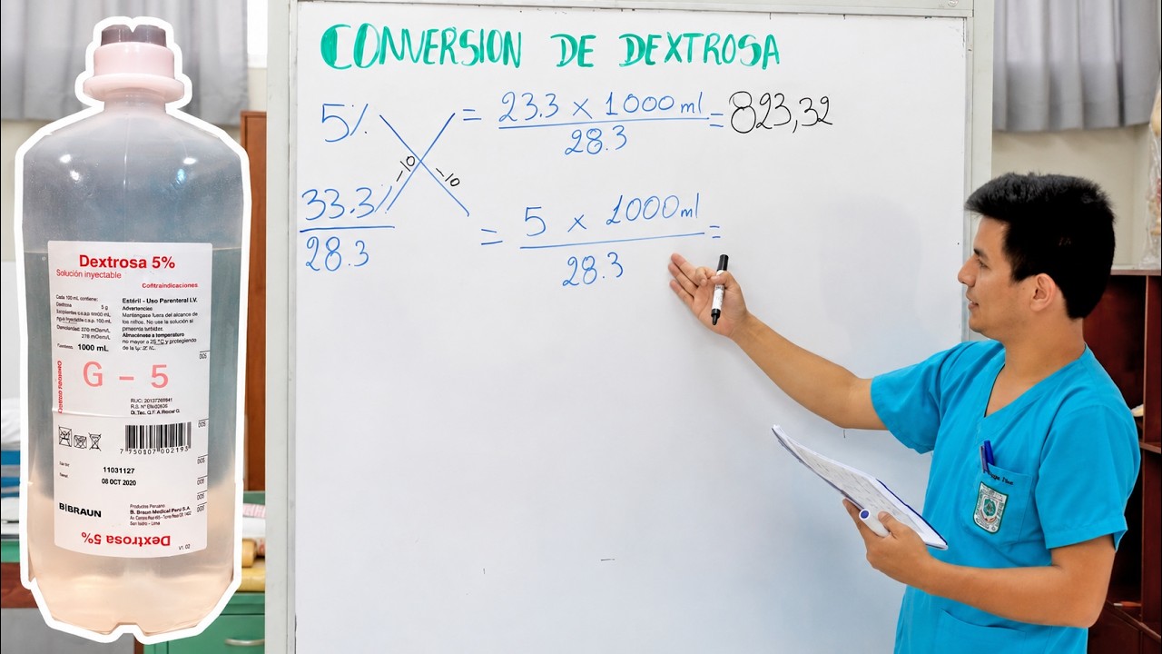 Cómo convertir Dextrosa 5% al 10% - Fácil