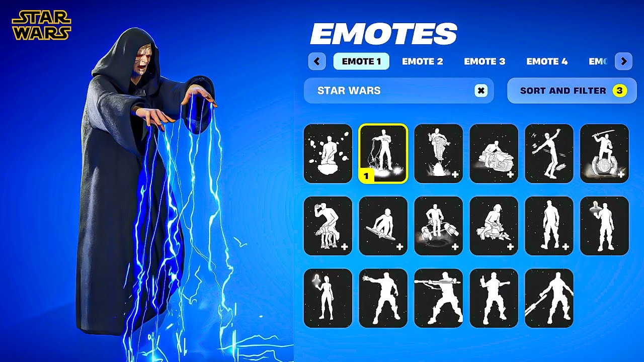 All Fortnite STAR WARS Emotes! ( 2019 - 2025 )