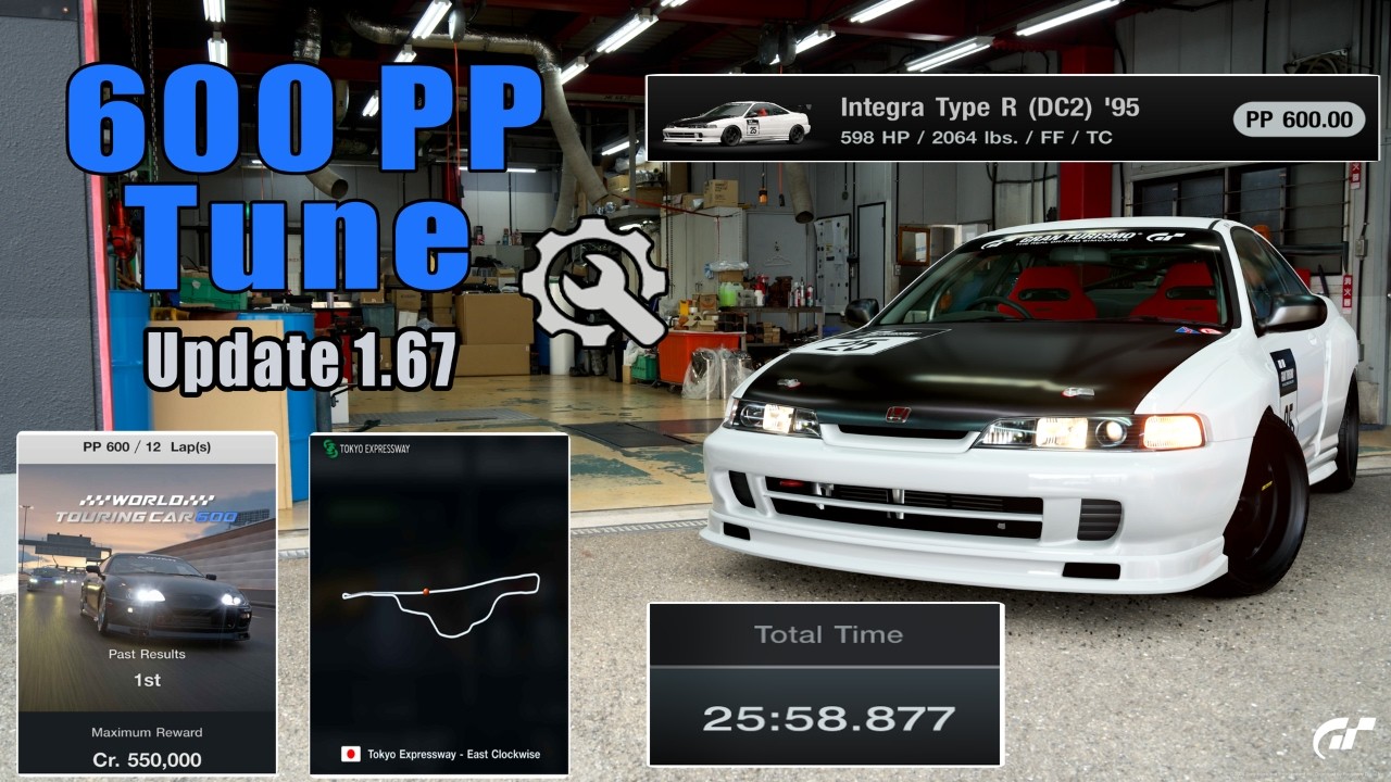 GT7|Engine Swap|Integra Type R (DC2) '95|Tokyo 600pp Build|1.67
