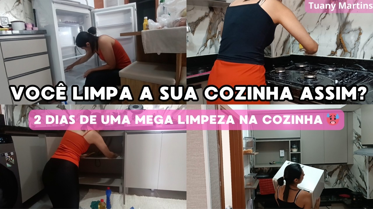 FAXINA PESADA NA COZINHA - LIMPEI ATÉ A GELADEIRA - MOTIVACIONAL!