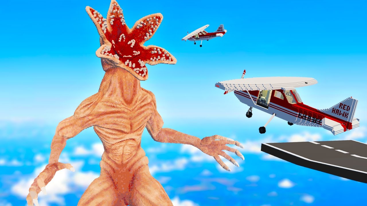 We Crash PLANES into Stranger Things Demogorgon (Teardown Mods)