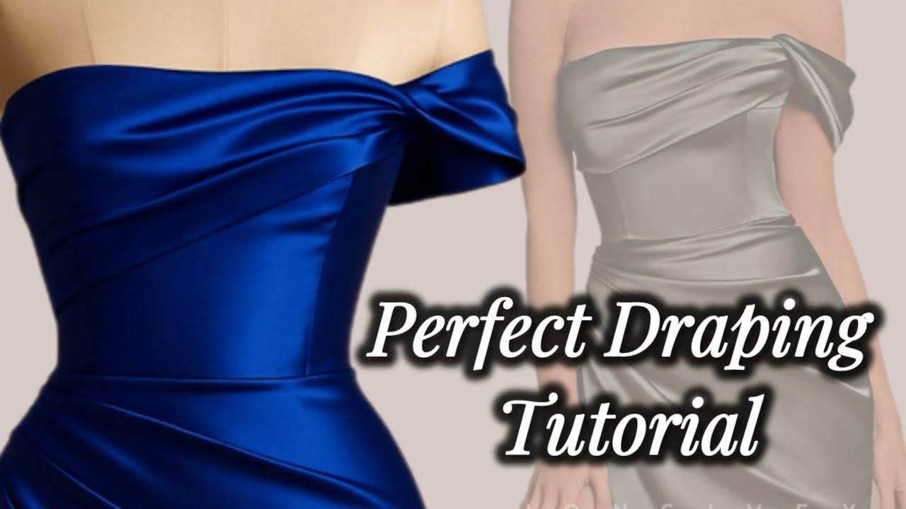&diams;️How to Sew a Draped Off-Shoulder Bodice | Full Formal Dress Draping & Sewing Tutorial✂️