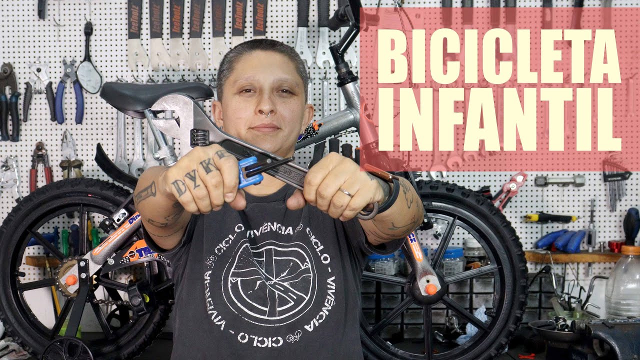 Como montar bicicleta infantil usando somente uma chave inglesa e um canivete allen