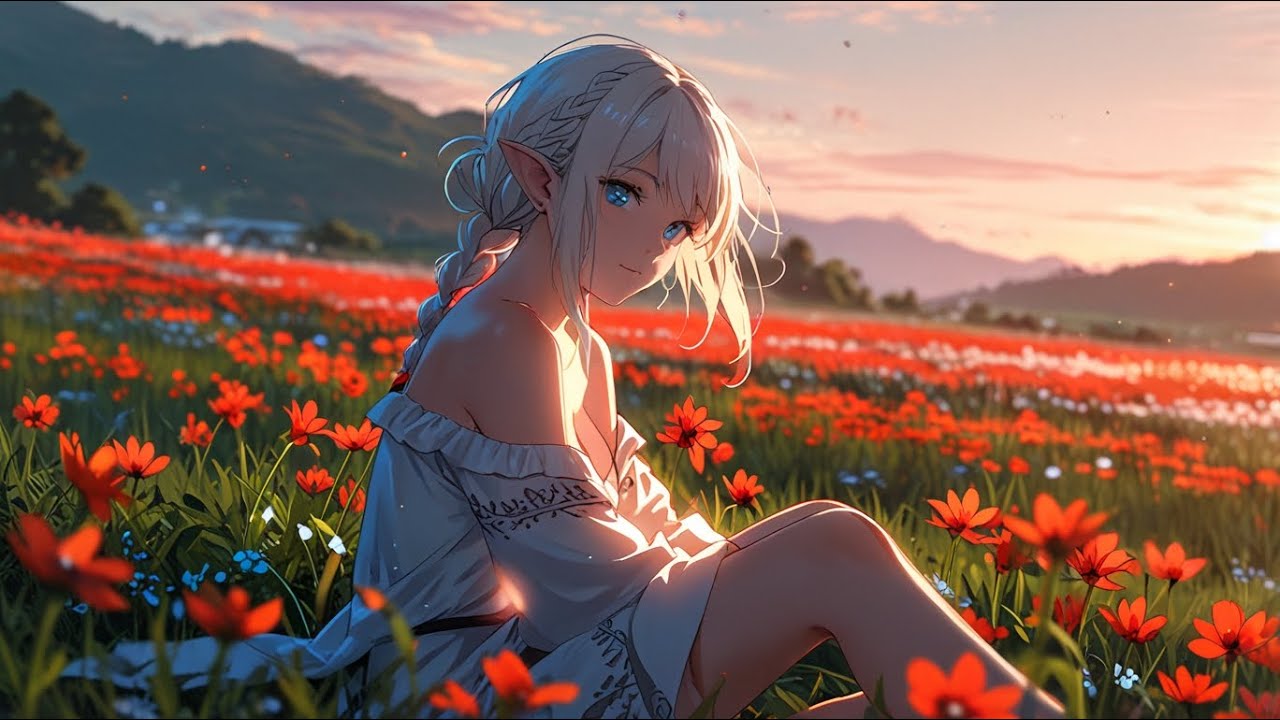 🌹Relaxing Medieval Music✨| Music & Art🌹| Elves and Scarlet Flowers View Art✨| Soothing Music🌹
