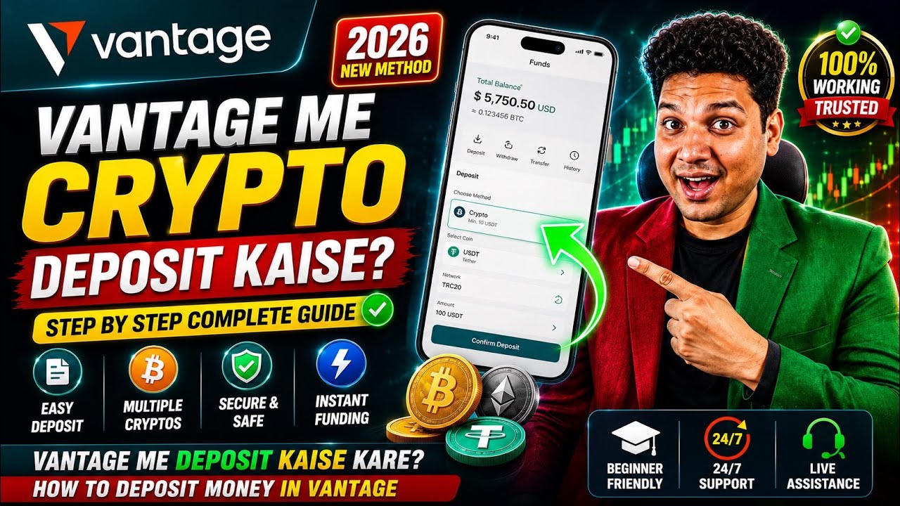 Vantage Me Crypto Deposit Kaise Kare? | How To Deposit Money In Vantage Using Crypto (USDT TRC20)   