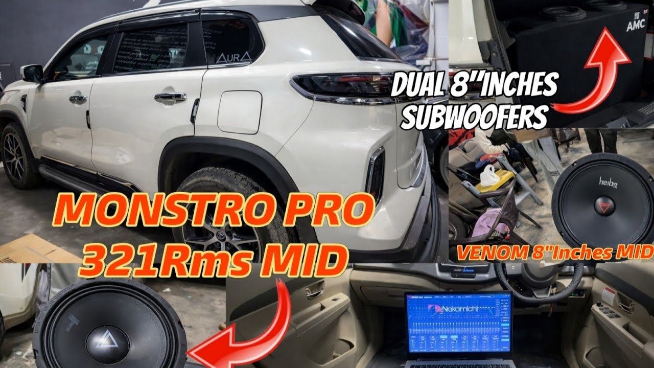 Aura Monstro Pro 321 Rms Midrange🔊!!Dual 700Rms Aura 8