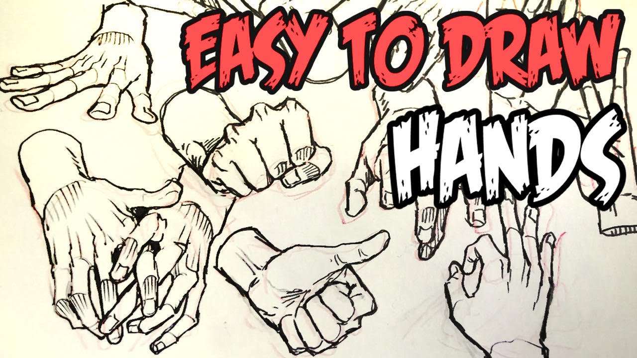 Drawing HANDS using SIMPLE SHAPES - (ASMR Sketching)
