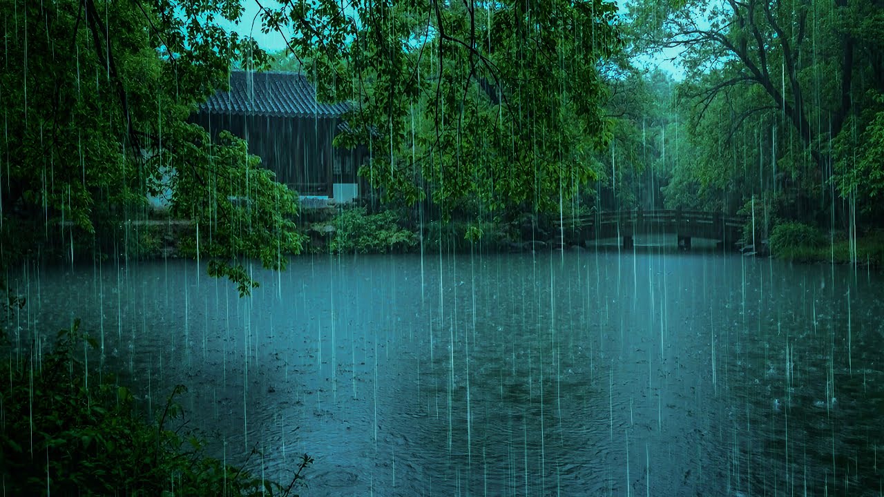 Knock Out in 5 Minutes | Gentle Rain on Beautiful Lake | ASMR Forest Rain to Sleep Deeply