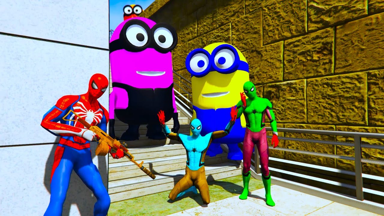 GTA 5 Crazy Spiderman vs Funny Minion  Epic Ragdoll Moments Episode - 16