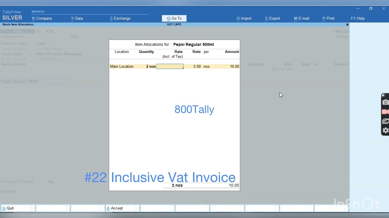 Inclusive Vat