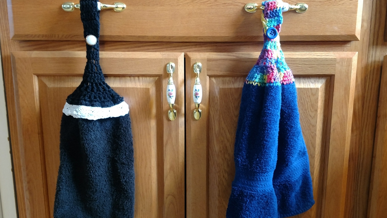 Hand Towels with Crocheted top by Jody