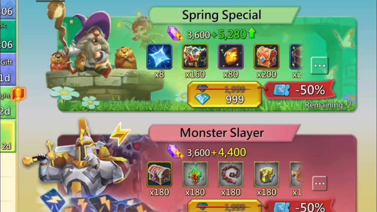Lords Mobile ~ Discount Delights Material Mayhem And Spring Special
