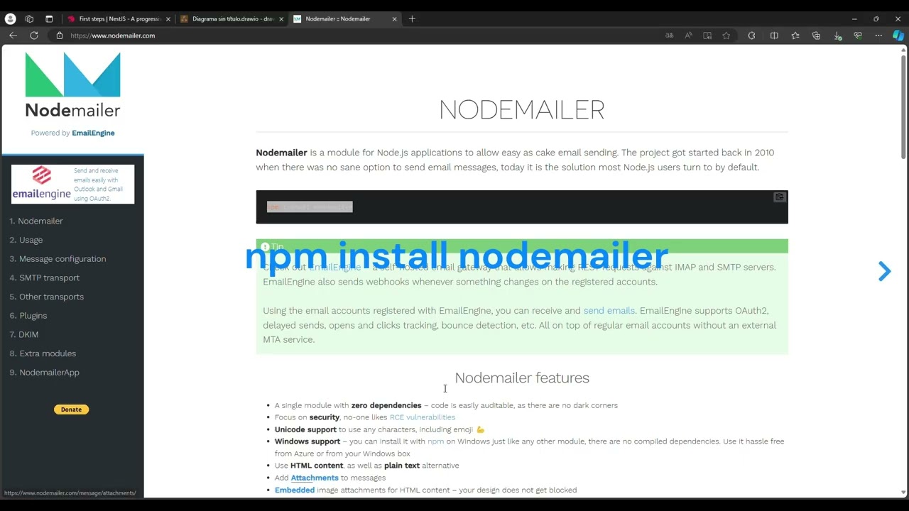 Microservicio - Envío de emails con NestJS + Nodemailer