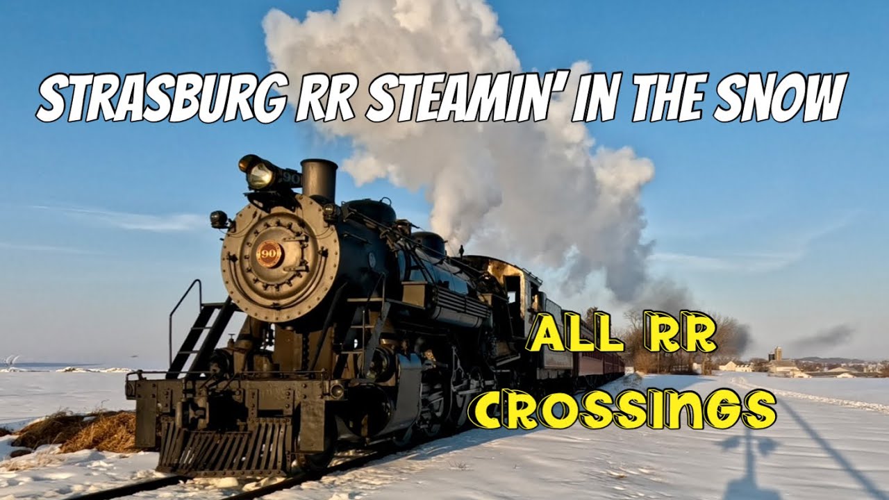 🚂Strasburg Railroad Winter! All RR Crossings | Sunset in Lancaster County PA❄️