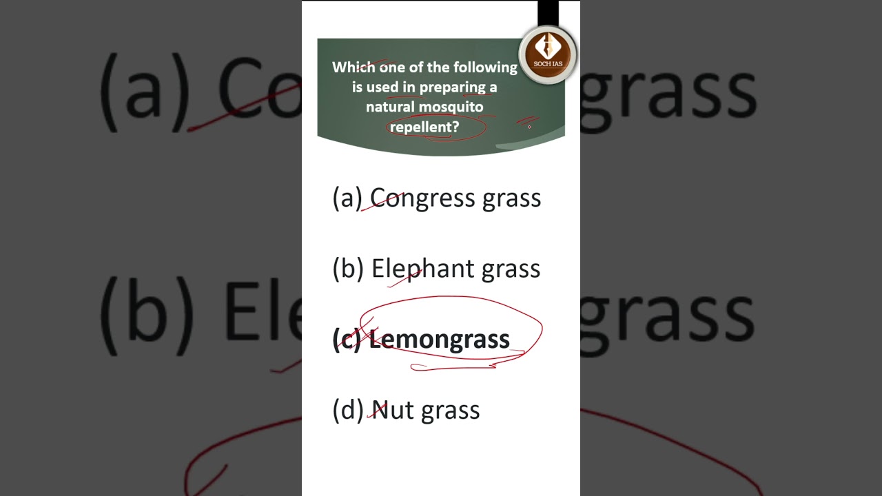 Lemon Grass - Environment PYQ - #q5 #prelims2021 #upsc #shorts
