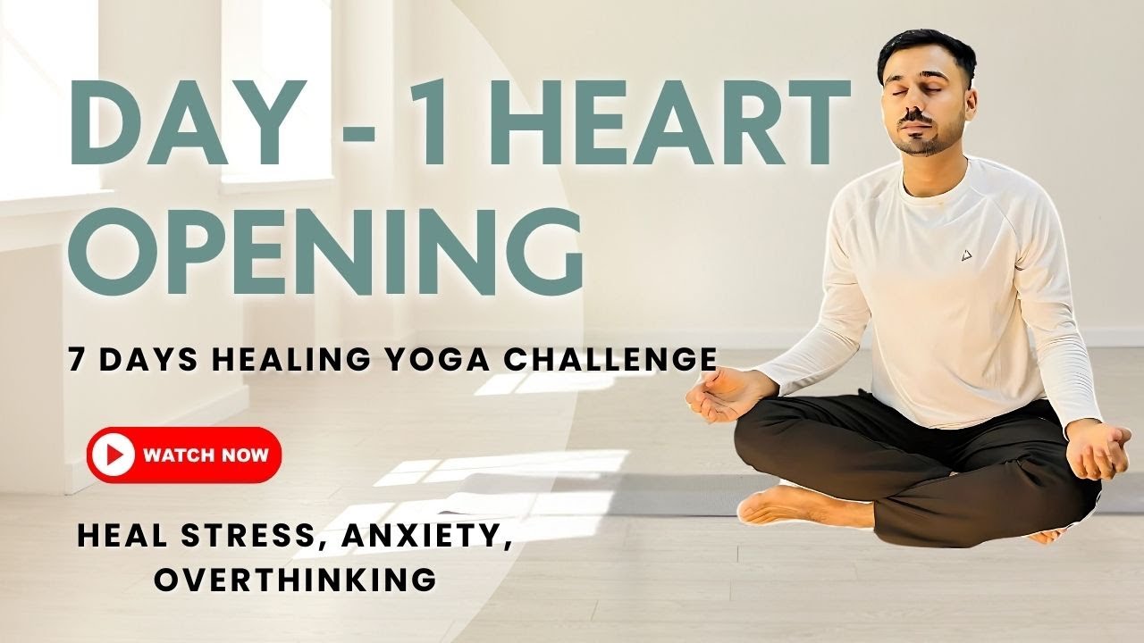 Day 1 - Heart opening asanas and stress releasing meditation - Heal Your Body @SubhashYogakro