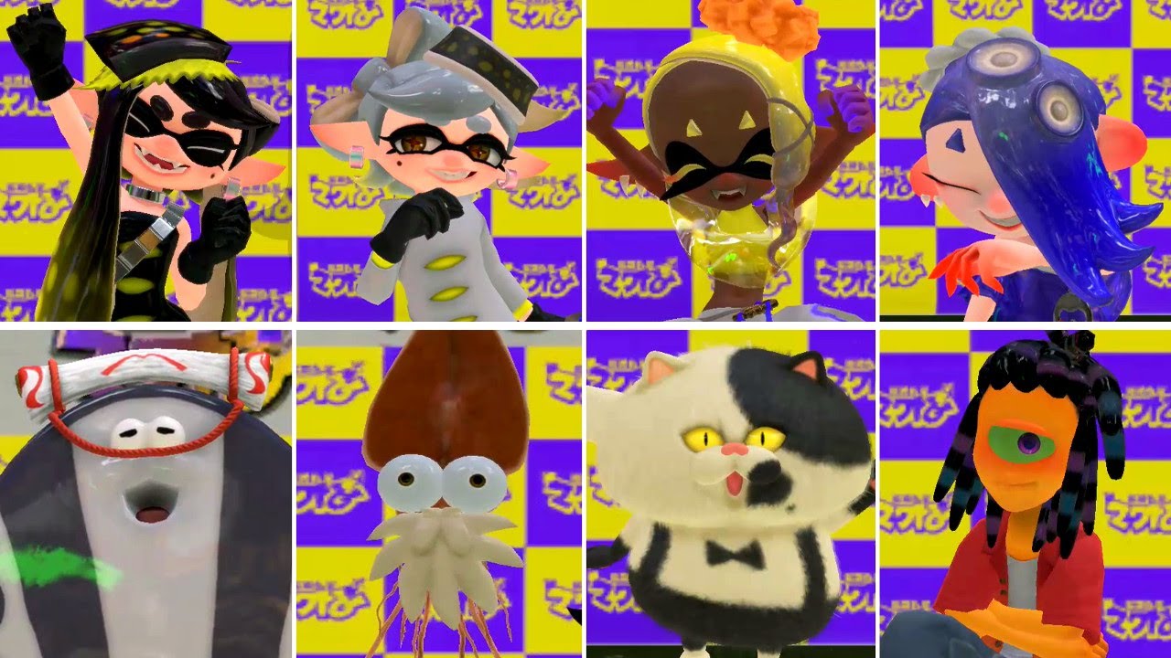 Splatoon 3 - All Character Victory Animations & Lines (Tableturf Battle)