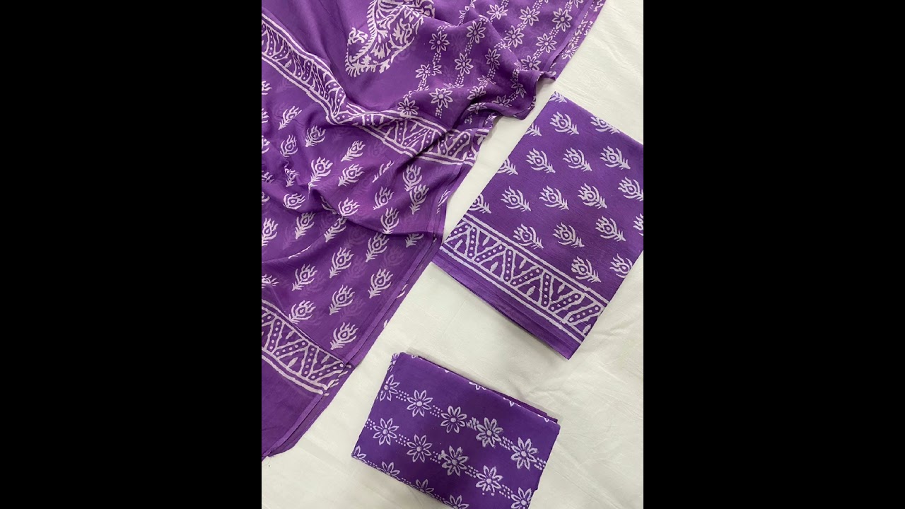 Exclusive new hand block printed cotton suits with cotton duptta👌👌#vedio ‎⁨@tulsicreation9917⁩  